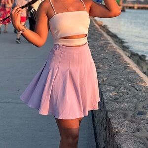 Women's Solid Color Pleated Skirt